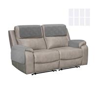 sourcing map 4Pcs Sofa Armrest Covers, Armchair Covers with Side Storage Pocket Waterproof Recliner Chair Protector Anti-Slip Couch Arm Headrest Protect for Home Living Room, Dark Gray