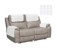 sourcing map 4Pcs Sofa Armrest Covers, Armchair Covers with Side Storage Pocket Waterproof Recliner Chair Protector Anti-Slip Couch Arm Headrest Protect for Home Living Room, Pure White