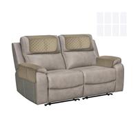 sourcing map 4Pcs Sofa Armrest Covers, Armchair Covers with Side Storage Pocket Waterproof Recliner Chair Protector Anti-Slip Couch Arm Headrest Furniture Protect for Home Living Room, Camel