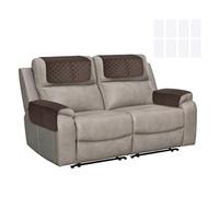 sourcing map 4Pcs Sofa Armrest Covers, Armchair Covers with Side Storage Pocket Waterproof Recliner Chair Protector Anti-Slip Couch Arm Headrest Protect for Home Living Room, Coffee Brown