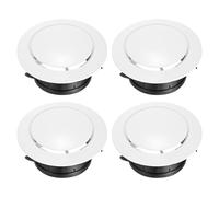 sourcing map 4pcs Soffit Vent 125mm ABS Adjustable Round Vent Cover Grille Cover Ceiling Diffuser for Home Bathroom Office Kitchen Ventilation System