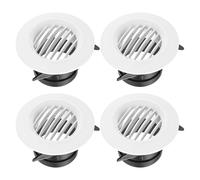 sourcing map 4pcs Soffit Vent 75mm ABS Round Exhaust Louvered Soffit Vent Grille Cover Ceiling Diffuser for Home Bathroom Office Kitchen Ventilation System