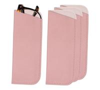 sourcing map 4Pcs Soft Eyeglass Cases, Leather Sunglass Case Portable Glasses Pouch for Women Men Sunglasses Cases (Pink)
