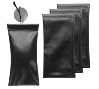 sourcing map 4Pcs Soft Glasses Case, Squeeze Top Portable Glasses Bag, Leather Sunglasses Case, Suitable for Men and Women Sunglasses Case (Black)
