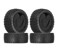 sourcing map 4Pcs Soft Rubber RC On-Road Car Tyres D10-Type Sponge Inside for RC 1/10 HSP Tires Scale Touring On-Road Racing DIY Model Car- 62mm(2.44") OD x 26mm(1") Width, Black