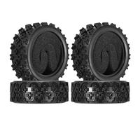 sourcing map 4Pcs Soft Rubber RC On-Road Car Tyres D16-Type Sponge Inside for RC 1/10 HSP Tires Scale Touring On-Road Racing DIY Model Car- 71mm(2.8") OD x 26mm(1") Width, Black