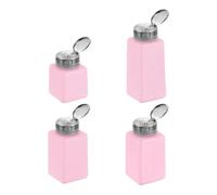 sourcing map 4pcs Solvent Alcohol Dispenser 120ml/180ml/200ml/250ml Nail Polish Remover Push Down Liquid Dispenser Pump Bottle for Acetone Solution, Red