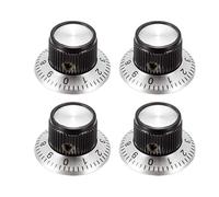 sourcing map 4Pcs Speaker Control Knob Power Amplifier Knob 24x14mm Digital Knob Cap for 6mm Dia. Shaft Potentiometer w Scales