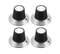 sourcing map 4Pcs Speaker Control Knob Power Amplifier Knob 29x18mm Arrow Indication Knob Cap for 6mm Dia. Shaft Potentiometer