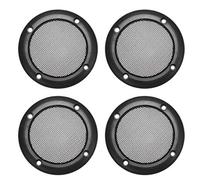 sourcing map 4Pcs Speaker Grill Cover 3.5 Inch 107mm Mesh Decorative Circle Subwoofer Guard Protector Black