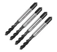 sourcing map 4pcs Spiral Flute Thread Taps, M5 x 0.8 Nitride Coated Metric Screw Tap, Fully Ground High Speed Steel 6542 Machine Tapping Threading Tool for Machinist Thread Repair