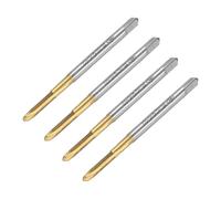 sourcing map 4pcs Spiral Point Plug Taps, M2.5 x 0.45 Metric Thread Screw Tap, Titanium Coated High Speed Steel 6542, Machine Tapping Threading Repair Tool