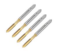 sourcing map 4pcs Spiral Point Plug Taps, M3.5 x 0.6 Metric Thread Screw Tap, Titanium Coated High Speed Steel 6542, Machine Tapping Threading Repair Tool