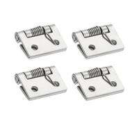 sourcing map 4Pcs Spring Hinge, 1" Length 304 Stainless Steel Spring Loaded Hinges, Self-Closing Cabinet Hinges for Left and Right Hand Doors Cabinet Closet DIY Hardware, Silver (Exterior)