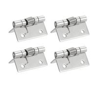 sourcing map 4Pcs Spring Hinge, 2" Length 304 Stainless Steel Spring Loaded Hinges, Self-Closing Cabinet Hinge for Left and Right Hand Doors Cabinet Closet DIY Hardware, Silver (Interior)