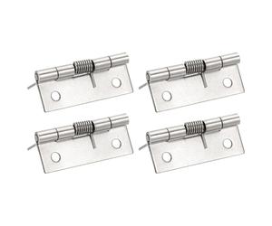 sourcing map 4pcs Spring Loaded Hinges 2" Length Stainless Steel Spring Self-Opening Small Door Hinge for Cabinet Door Box DIY Hardware, Silver