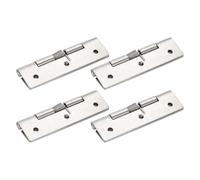 sourcing map 4pcs Spring Loaded Hinges 3.9" Length Stainless Steel Spring Self Closing Small Door Hinge for Cabinet Door Box DIY Hardware, Silver