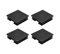 sourcing map 4Pcs Square Plastic Plugs, 75 x 75mm/2.95 x 2.95inch PE Pipe Tubing End Caps for 60-72mm/2.36-2.83inch Square Tube Furniture Chair Leg, Black