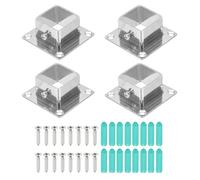 sourcing map 4Pcs Square Post Base for 1.2x1.2 Posts Fittings, 2mmT Stainless Steel Flange Bases Deck Post Brackets Heavy Duty for Deck Fence Railing Handrail Mounting
