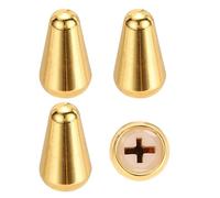 sourcing map 4Pcs ST Guitar 3/5 Way Pickup Switch Tip Cross Hole ID 0.19 x 0.15" Metal Toggle Switch Knobs Cap for Electric Guitar Replacement Parts, Gold