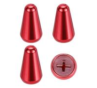 sourcing map 4Pcs ST Guitar 3/5 Way Pickup Switch Tip Cross Hole ID 0.19 x 0.15" Metal Toggle Switch Knobs Cap for Electric Guitar Replacement Parts, Red