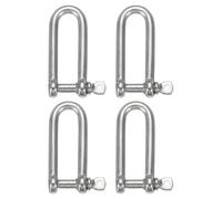 sourcing map 4Pcs Stainless Steel Bow Shackle, 1/2"(12mm) Long D Shape Screw Pin Large Screw Shackles for Boat Sailboat Chain Rigging Clasp Paracord Jewelry Marine Tackle, Silver Tone
