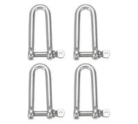 sourcing map 4Pcs Stainless Steel Bow Shackle, 3/10"(8mm) Long D Shape Screw Pin Large Screw Shackles for Boat Sailboat Chain Rigging Clasp Paracord Jewelry Marine Tackle, Silver Tone