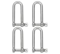 sourcing map 4Pcs Stainless Steel Bow Shackle, 3/5"(16mm) Long D Shape Screw Pin Large Screw Shackles for Boat Sailboat Chain Rigging Clasp Paracord Jewelry Marine Tackle, Silver Tone