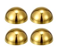 sourcing map 4pcs Stainless Steel Gazing Sphere, 2.4Inch 60mm Hollow Mirror Polished Hemisphere Wall Decor Semi Ball Reflective Outdoor Ornament for Garden Gate Stair Handrails, Golden