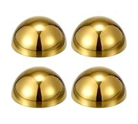 sourcing map 4pcs Stainless Steel Gazing Sphere, 2Inch 51mm Hollow Mirror Polished Hemisphere Wall Decor Semi Ball Reflective Outdoor Ornament for Garden Gate Stair Handrails, Golden