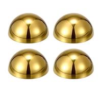 sourcing map 4pcs Stainless Steel Gazing Sphere, 3Inch 76mm Hollow Mirror Polished Hemisphere Wall Decor Semi Ball Reflective Outdoor Ornament for Garden Gate Stair Handrails, Golden