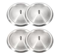 sourcing map 4Pcs Stainless Steel Mug Cover, 5.5" Universal Cup Lid Dust Prevention Brushed Surface Replacement Mug Lids for Hot Tea Home Kitchen Camping Daily Use
