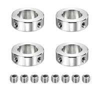 sourcing map 4pcs Stainless Steel Shaft Collar, 24mm(15/16") ID 40mm(1 9/16") OD 14mm(9/16") Thickness Dual Hole Bore Shaft Locking Collars for Gearbox Assemblies, Machine Tools