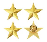 sourcing map 4Pcs Star Lapel Pins, 1.2" Award Pins Star Badge for Men Women Backpacks Hats Jackets Costume Accessories Celebration Party Decorations Anniversary Reward Gifts, Golden Tone