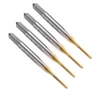 sourcing map 4pcs Straight Flute Thread Tap, M1.4 x 0.3 Metric Titanium Coated Screw Threading Tapping Tool Thread Milling Machine Taps, M35 High Speed Steel with Cobalt