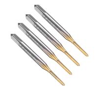 sourcing map 4pcs Straight Flute Thread Tap, M1.6 x 0.35 Metric Titanium Coated Screw Threading Tapping Tool Thread Milling Machine Taps, M35 High Speed Steel with Cobalt