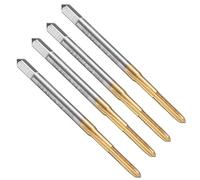 sourcing map 4pcs Straight Flute Thread Tap, M2 x 0.4 Metric Titanium Coated Screw Threading Tapping Tool Thread Milling Machine Taps, High-Speed Steel 6542 (HSS 6542)