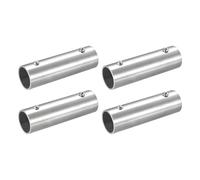 sourcing map 4Pcs Straight Pipe Fitting Connector, 202 Stainless Steel 2-Way Hand Rail Tube Connector 100mm Length, for 1"(25mm) OD Handrail Railing