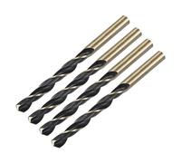 sourcing map 4pcs Straight Shank Twist Drill Bits 8.5mm Gold Titanium & Black Nitride Coated High Speed Steel (HSS) 4341 with 8.5mm Shank for Stainless Steel Alloy Metal Plastic Wood