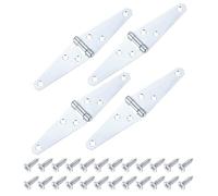 sourcing map 4Pcs Strap Hinges, 3 Inch Shed Door Hinges Heavy Duty Gate Hinge Tee Hinge with Screws for Wooden Fences Yard Doors Barn Gate, Silver