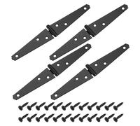 sourcing map 4Pcs Strap Hinges, 4 Inch Shed Door Hinges Heavy Duty Gate Hinge Tee Hinge with Screws for Wooden Fences Yard Doors Barn Gate, Black