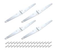 sourcing map 4Pcs Strap Hinges, 6 Inch Shed Door Hinges Heavy Duty Gate Hinge Tee Hinge with Screws for Wooden Fences Yard Doors Barn Gate, Silver