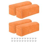 sourcing map 4Pcs Stretch Armrest Covers, Chenille Soft Armchair Slipcovers Couch Recliner Arm Cover with Twist Pins for Chair Sofa Protector, Orange