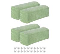 sourcing map 4Pcs Stretch Armrest Covers, Chenille Soft Armchair Slipcovers Couch Recliner Arm Cover with Twist Pins for Chair Sofa Protector, Green