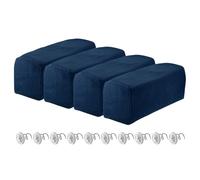 sourcing map 4pcs Stretch Armrest Covers for Chairs/Sofas, Couch Arm Covers with Twist Pin, Furniture Protector Slipcovers for Sofa Chair Recliner Navy Blue