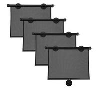 sourcing map 4Pcs Suction Cup Roller Blinds, 40 x 45cm Retractable Car Side Window Roller Sunshade Block Rays Glare and Heat, for Car Home Office Privacy Protection, Black