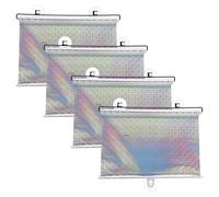 sourcing map 4Pcs Suction Cup Roller Blinds, 40 x 66cm Retractable Car Side Window Roller Sunshade Block Rays Glare and Heat, for Car Home Office Privacy Protection, Rainbow Silver