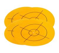 sourcing map 4pcs Survey Reflector Sheets 150mm x 150mm Self-Adhesive Surveying Target Mark Sticker Total Station Round Reflective Sheet Tape for Ship Inspection Tunnel Measure, Yellow