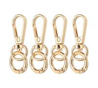 sourcing map 4Pcs Swivel Clasp Clip, 2" Snap Hook with O Spring Ring Metal Double Opening Key Chain Clip Lobster Claw Clasps for DIY Crafts Bags Jewelry Lanyards, Light Gold