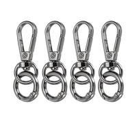 sourcing map 4Pcs Swivel Clasp Clip, 2" Snap Hook with O Spring Ring Metal Double Opening Key Chain Clip Lobster Claw Clasps for DIY Crafts Bags Jewelry Lanyards, Metallic Black